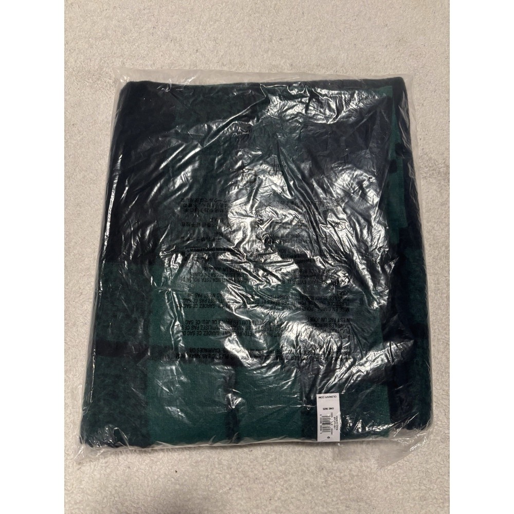 Flannel Old Navy Green & Blue Plaid Very Soft Oversized Scarf NEW with Tags